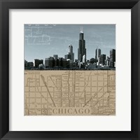 Framed Chicago Map I