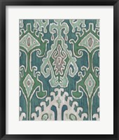 Emerald Ikat II Framed Print