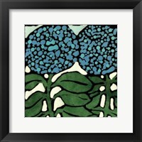 Teal Batik Botanical V Framed Print