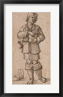 Framed Young Peasant Holding a Jar