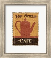 Framed 'Top Shelf Cafe' border=