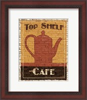 Framed 'Top Shelf Cafe' border=