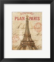 Framed 'Letter from Paris' border=