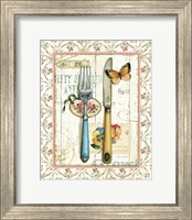 Framed 'Rose Garden Utensils I' border=