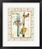 Framed 'Rose Garden Utensils I' border=