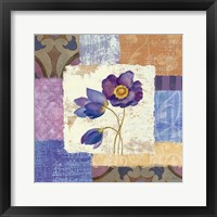 Tiled Poppies I - Purple Framed Print