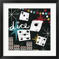 Framed 'Vegas - Dice' border=