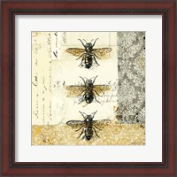 Framed 'Golden Bees n Butterflies No. 1' border=