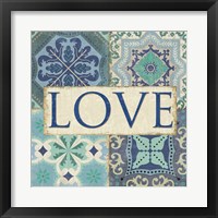 Framed 'Santorini I - Love' border=