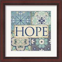 Framed 'Santorini II - Hope' border=