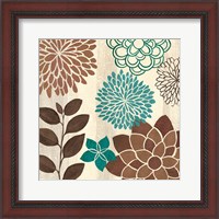 Framed 'Abstract Garden Blue I' border=