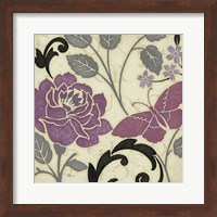 Framed 'Perfect Petals I Lavender' border=