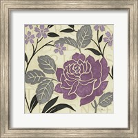 Framed 'Perfect Petals II Lavender' border=