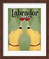 Framed Two Labrador Wine Dogs