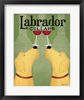 Framed Two Labrador Wine Dogs