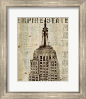 Framed 'Vintage NY Empire State Building' border=