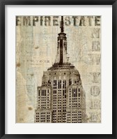 Vintage NY Empire State Building Framed Print