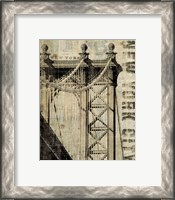 Framed 'Vintage NY Manhattan Bridge' border=