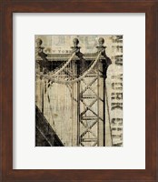 Framed 'Vintage NY Manhattan Bridge' border=