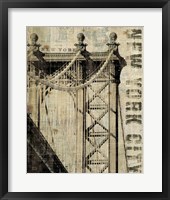 Framed Vintage NY Manhattan Bridge