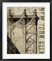 Framed Vintage NY Manhattan Bridge