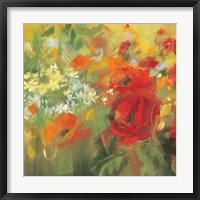 Framed Oriental Poppy Field II