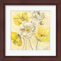 Framed 'Gold and White Contemporary Poppies I' border=
