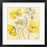 Framed 'Gold and White Contemporary Poppies I' border=