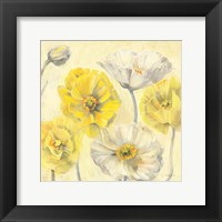 Framed 'Gold and White Contemporary Poppies II' border=