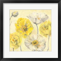 Framed 'Gold and White Contemporary Poppies II' border=