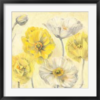 Framed 'Gold and White Contemporary Poppies II' border=