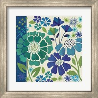 Framed 'Blue Garden I' border=