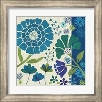 Framed 'Blue Garden II' border=