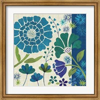 Framed 'Blue Garden II' border=