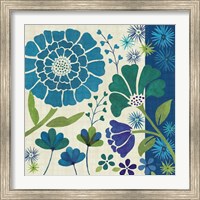 Framed 'Blue Garden II' border=