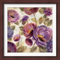 Framed 'Blue and Purple Flower Song II' border=