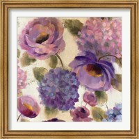 Framed 'Blue and Purple Flower Song III' border=