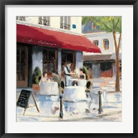 Relaxing at the Cafe I Framed Print