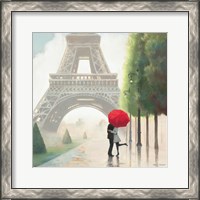 Framed 'Paris Romance II' border=