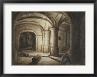 Framed Crypt of a Church with Two Men Sleeping