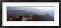 Framed High angle view of a fortified wall passing through a mountain range, Great Wall Of China, Beijing, China