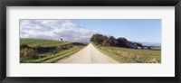 Framed Dirt road leading to a church, Iowa, USA