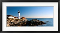 Framed Lighthouse on the coast, Portland Head Lighthouse, Ram Island Ledge Light, Portland, Cumberland County, Maine, USA