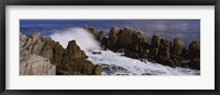 Framed Rock formations in water, Pebble Beach, California, USA