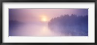 Framed Fog over a river at dawn, Vuoksi River, South Karelia, Finland