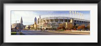 Framed Low angle view of baseball stadium, Jacobs Field, Cleveland, Ohio, USA