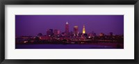 Framed Cleveland, Ohio Lit Up at Night