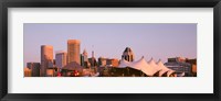 Framed Morning skyline & Pier 6 concert pavilion Baltimore MD USA