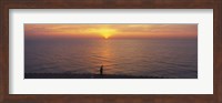 Framed Sunset over a lake, Lake Michigan, Chicago, Cook County, Illinois, USA