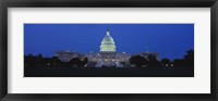 Framed Government building lit up at dusk, Capitol Building, Washington DC, USA